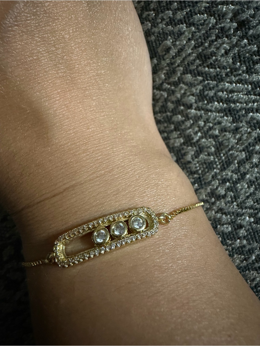 Gold Crystal Bar Bracelet - Elegant Women’s Jewelry